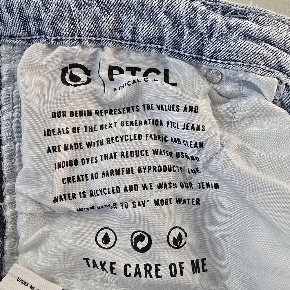 PTCL Ethical Clothing Star Back Flare Leg Jeans Light Wash Size 29 - Picture 11 of 13